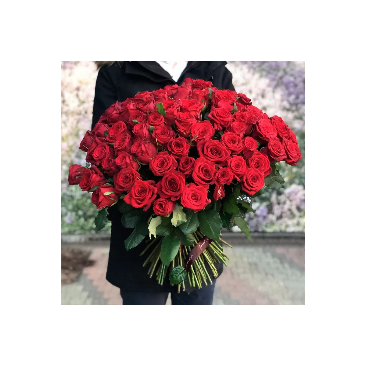 bouquet of 101 red roses 60 cm