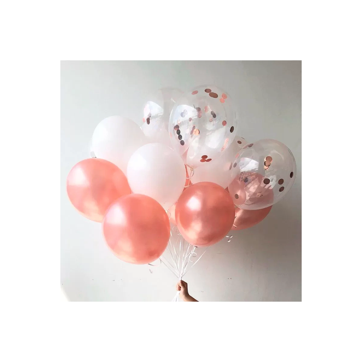 Pink and white balloons photo