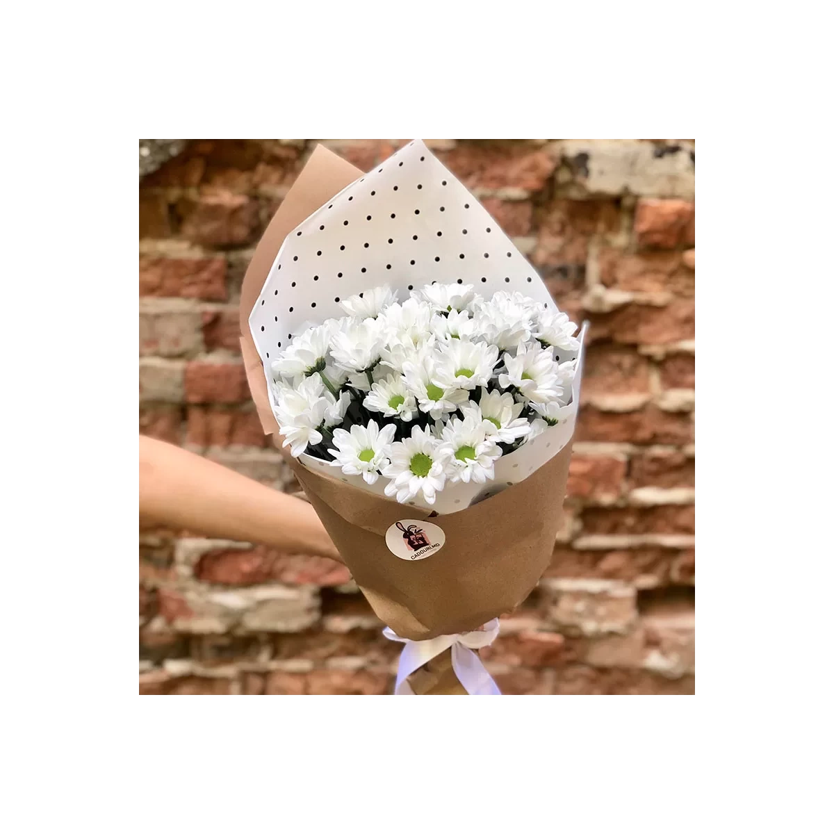 Bouquet of white chrysanthemums photo