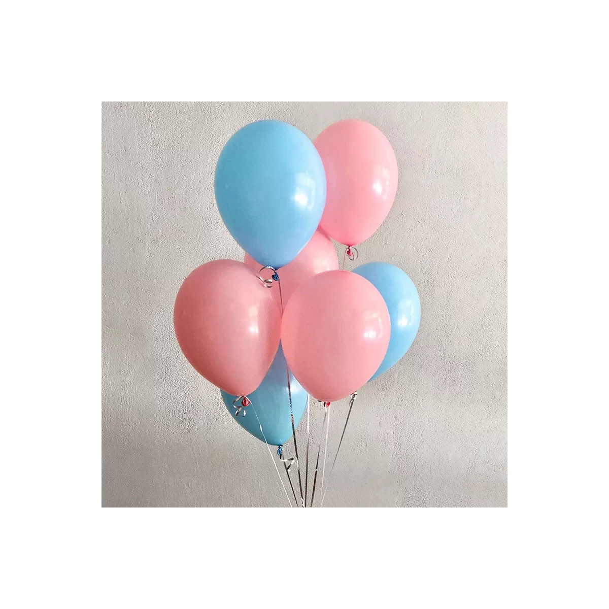 Pink and blue balloons photo