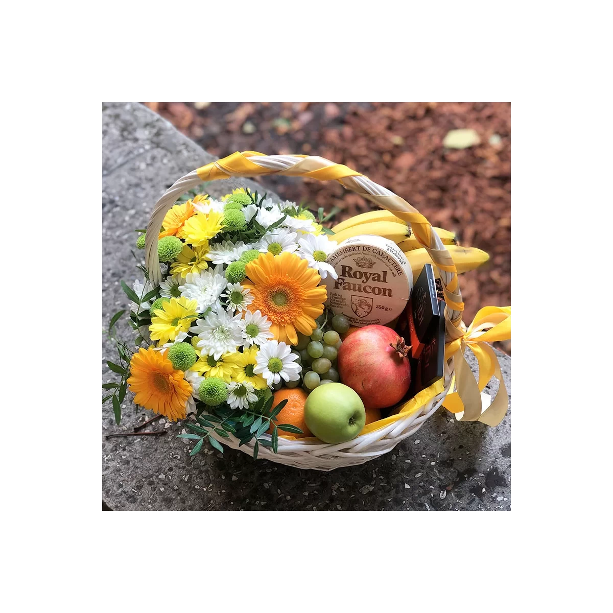 Fruit and flower basket photo