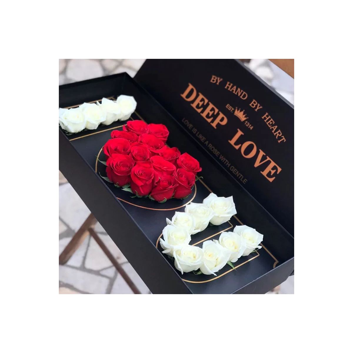 A Box with Roses "I Love You"