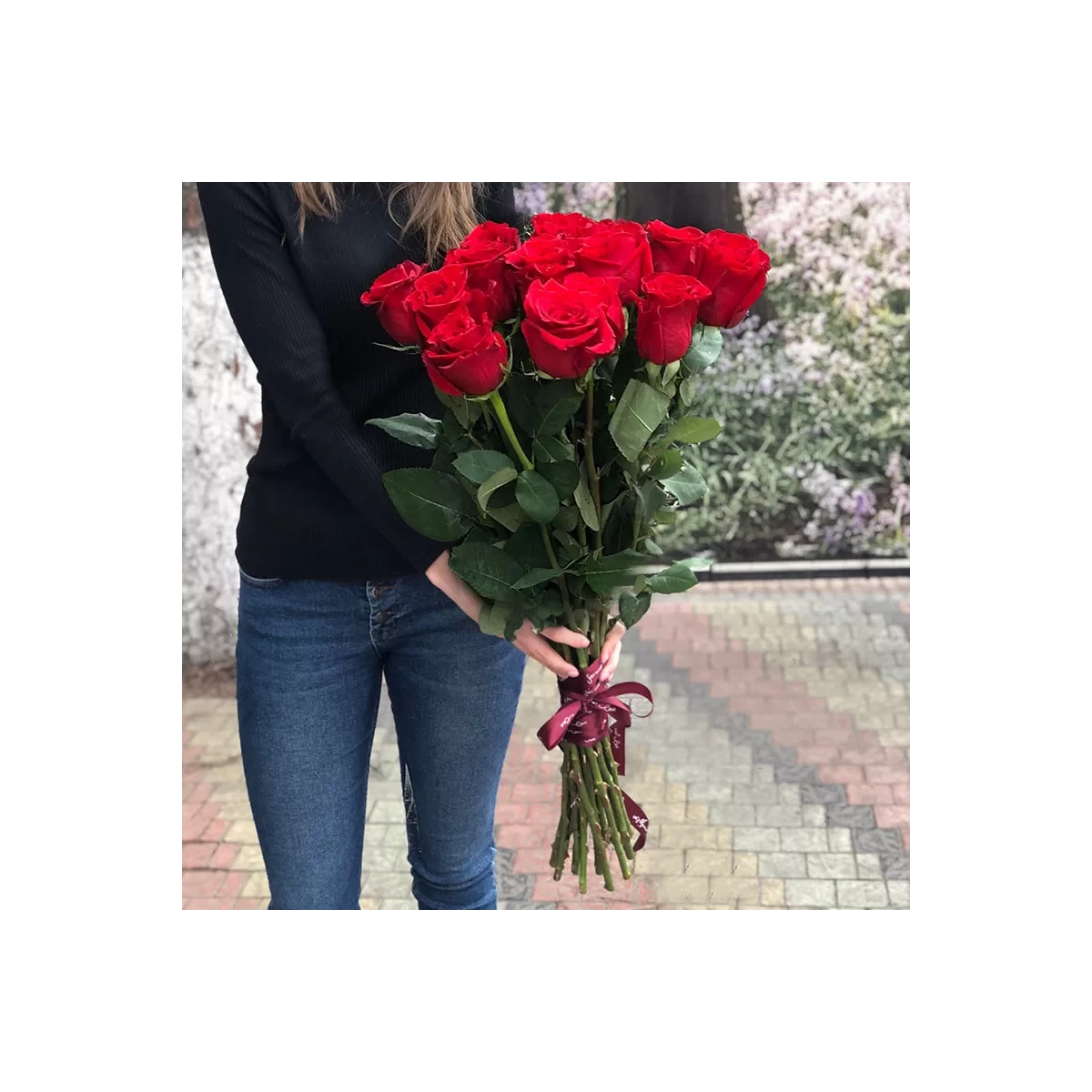 15 Premium Red Roses 80-90 cm