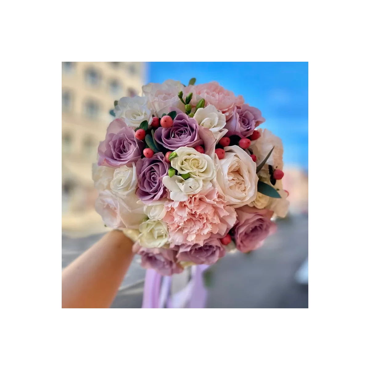 Purple Rose Bridal Bouquet