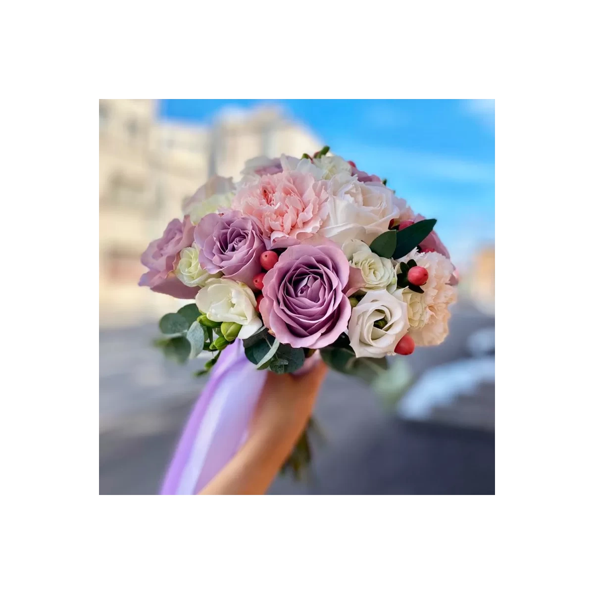 Purple Rose Bridal Bouquet