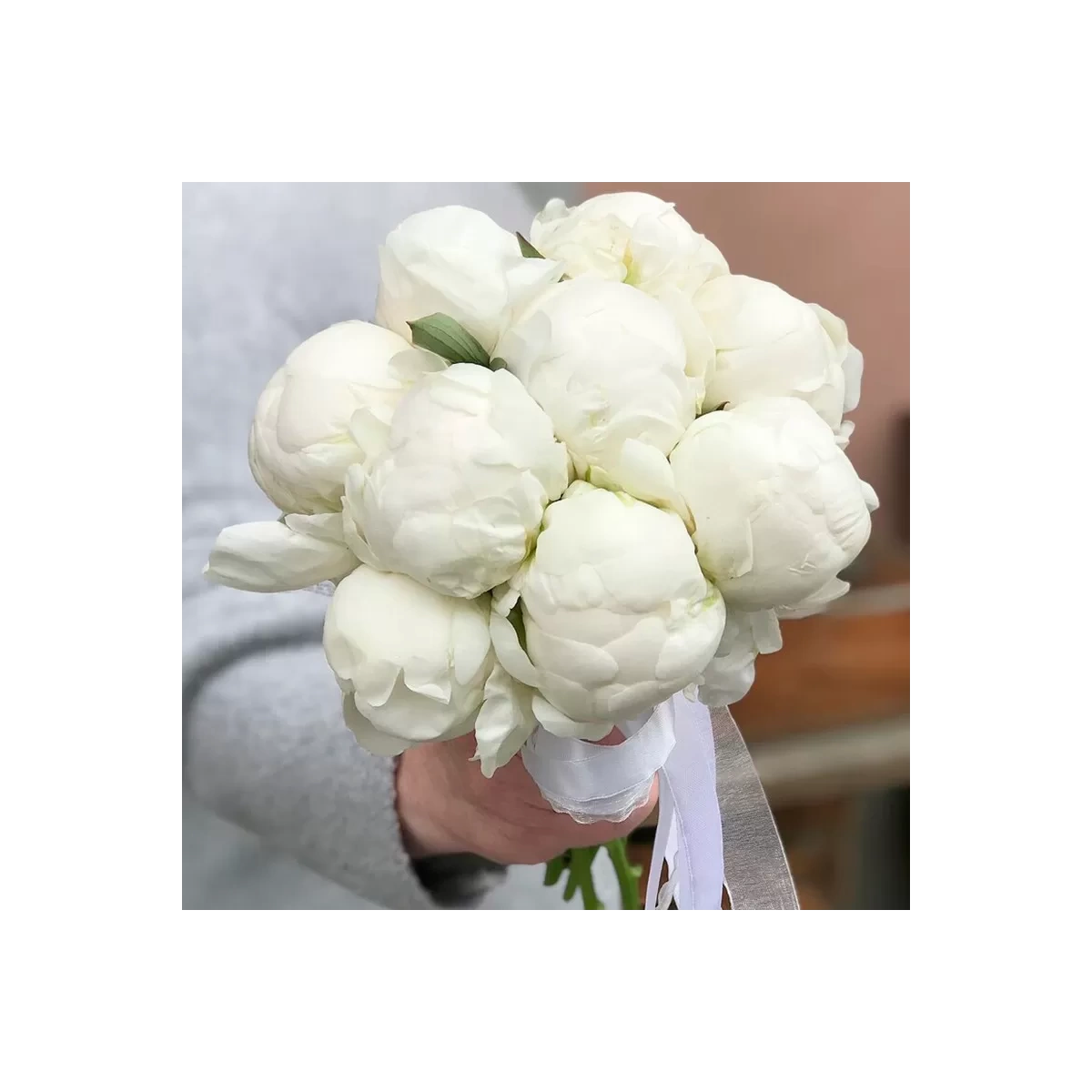 Bridal Bouquet of White Peonies