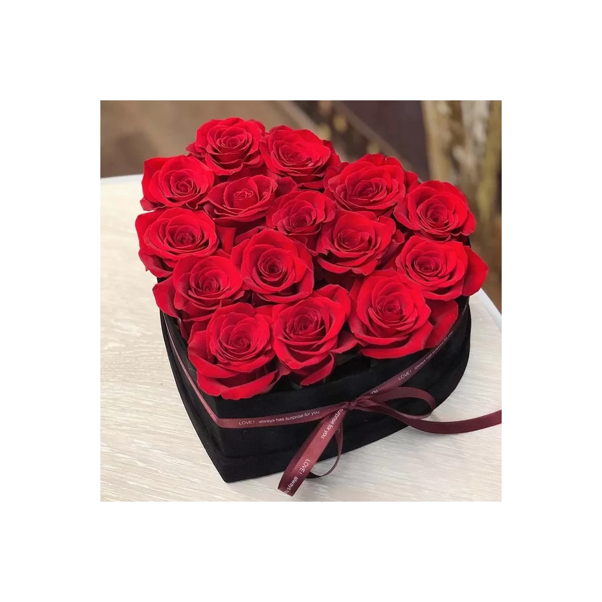 A Velvet Heart with Premium Roses