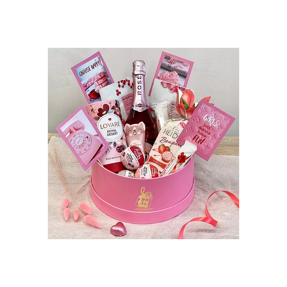 Pink gift box photo