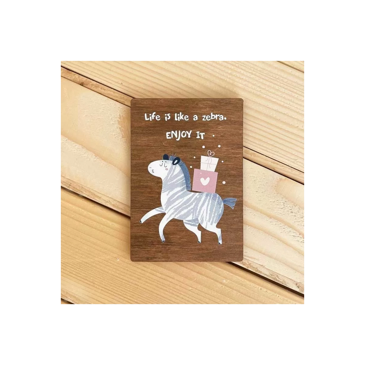 Wooden Postcard "Zebra"