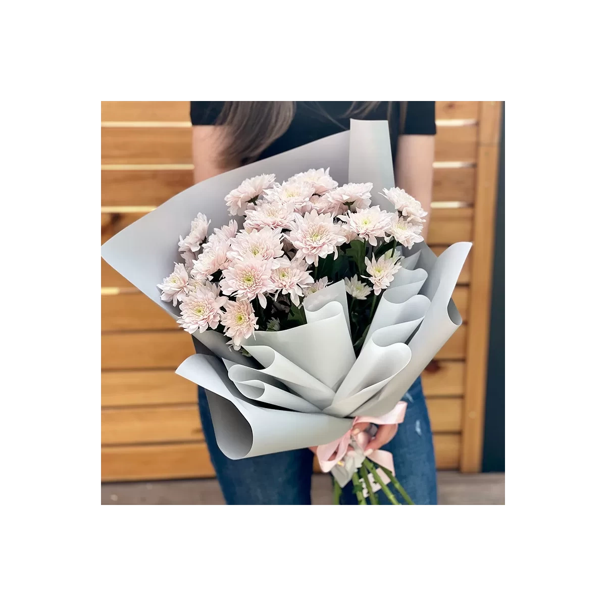 Bouquet of Gently Pink Chrysanthemums