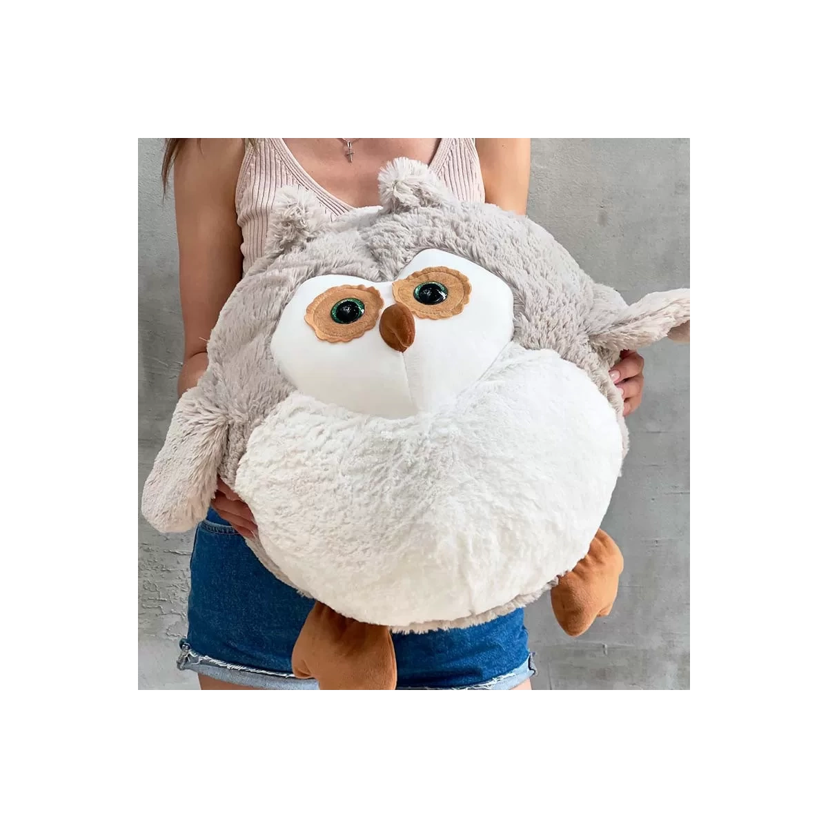 Plush Owl Pillow Large 38 cm photo