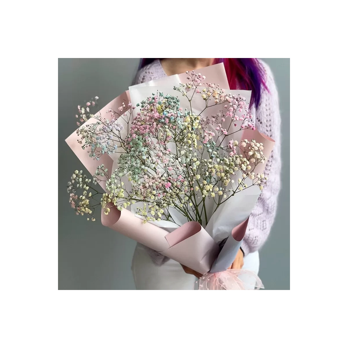 Small Bouquet of Rainbow Gypsophila