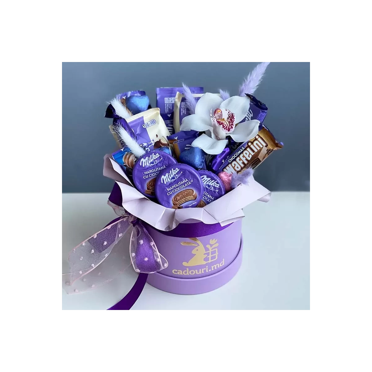 Gift box with Milka chocolates photo