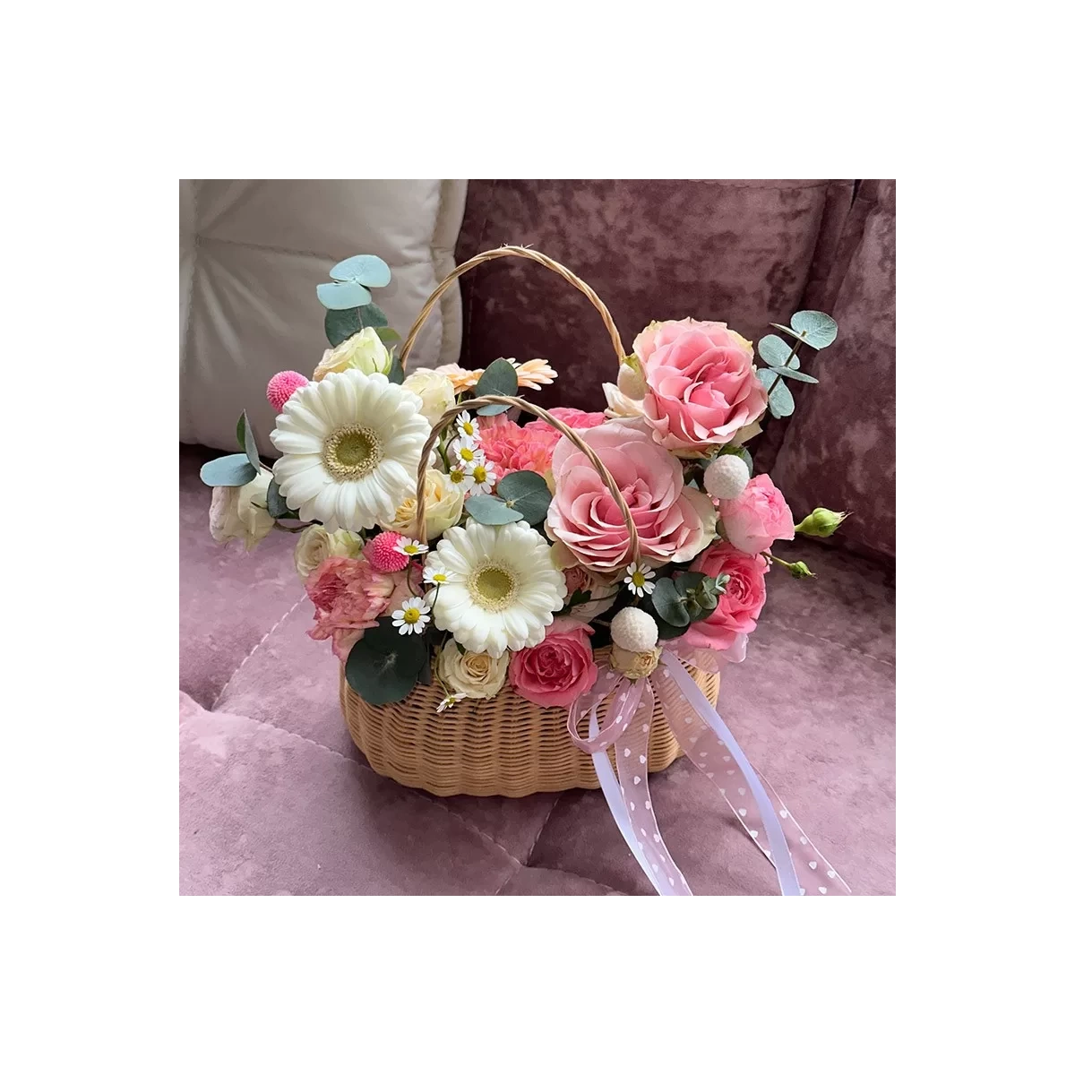 Basket with Flowers "Tenderness"