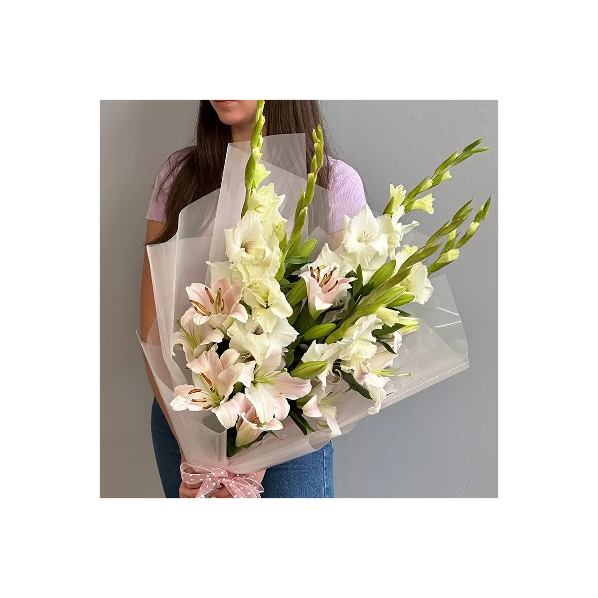 Lilies with Gladioli