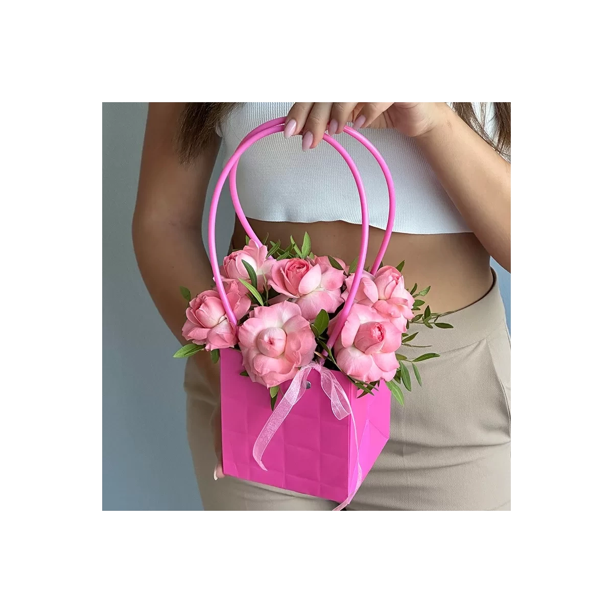 Handbag with Flowers "Inverted Roses"