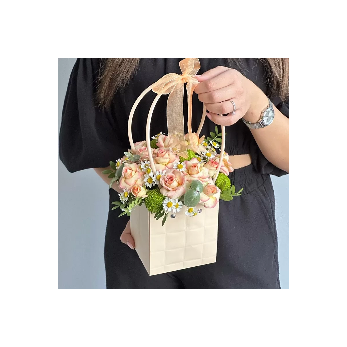 Handbag with Flowers "Rising Sun"