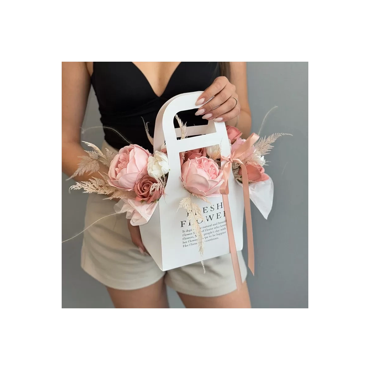 Bag with Soap Flowers "Boho"