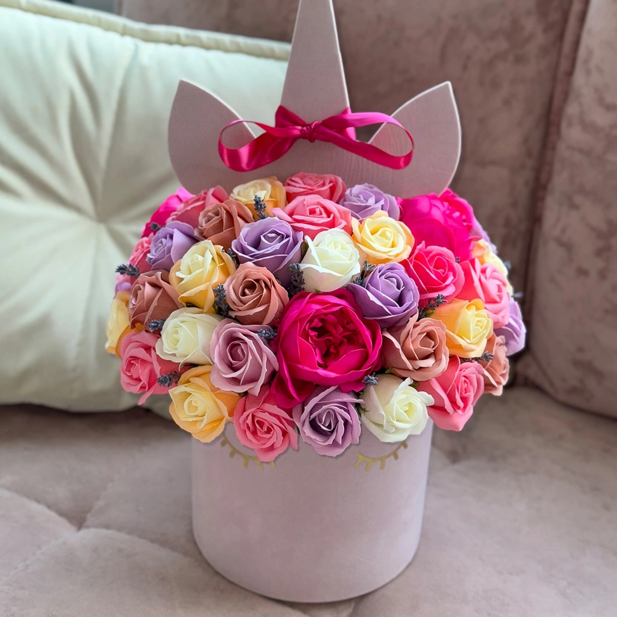 Soap Flower Box  "Colorful Unicorn"