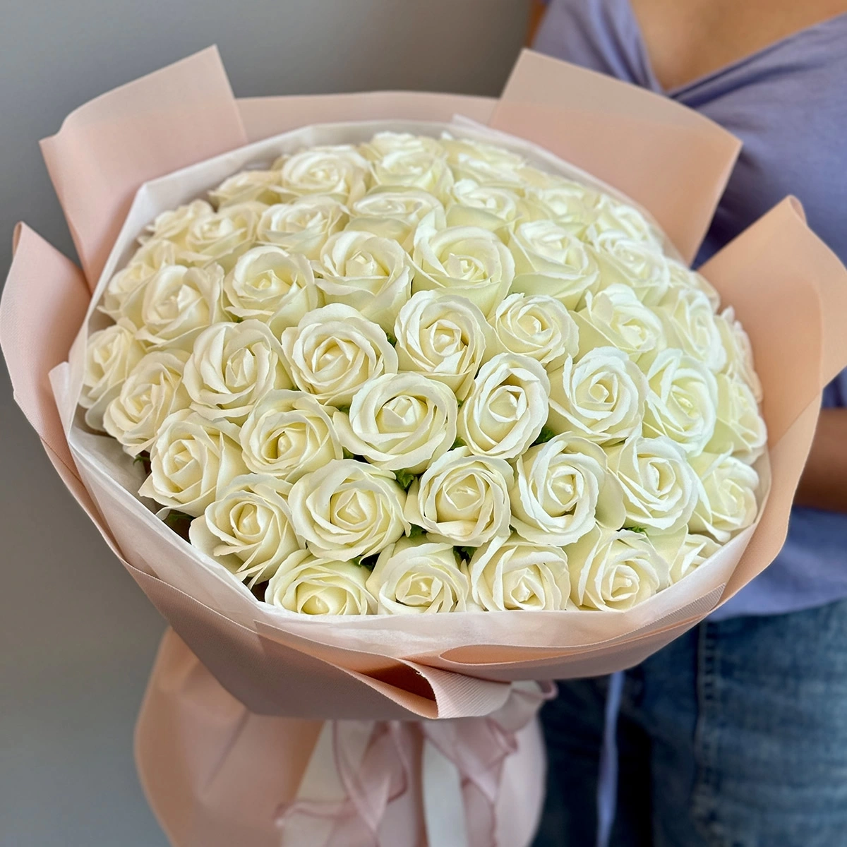 51 White Roses from Soap