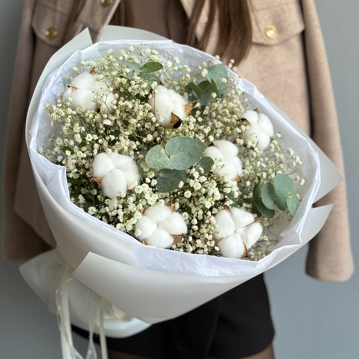 Bouquet "Gypsophila with Cotton"