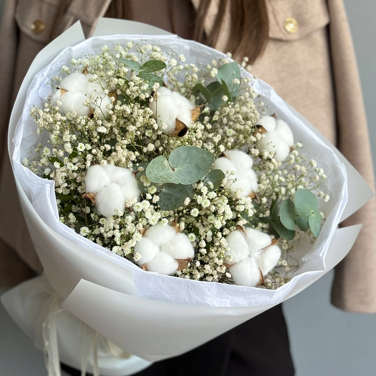 Bouquet "Gypsophila with Cotton"