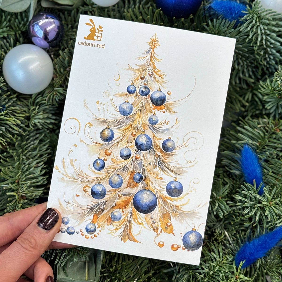 Postcard "Golden Christmas Tree"