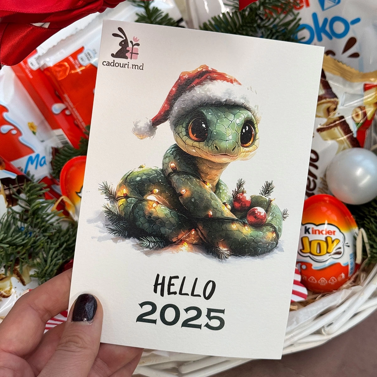 Открытка "Год Зеленой Змеи 2025"
