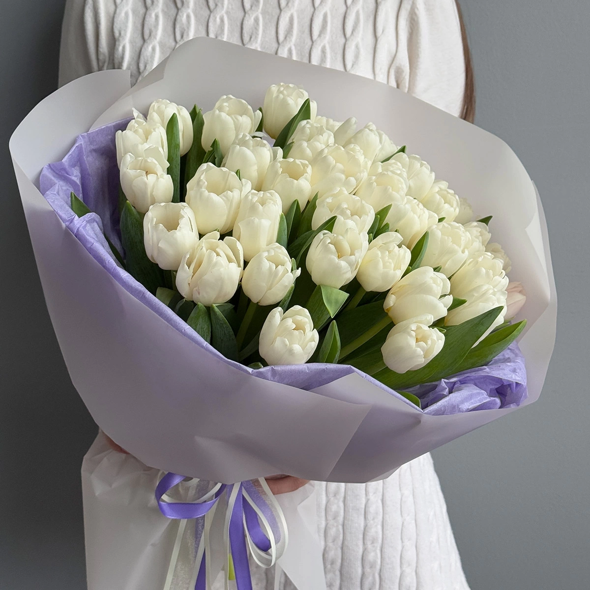 A large bouquet of white tulips photo