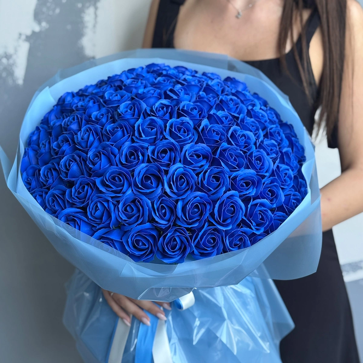 100 Blue Soap Roses