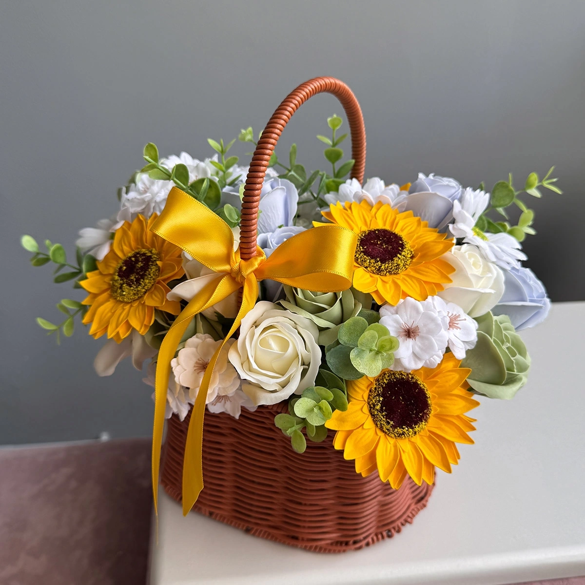 Soap Flower Basket "Magic of the Sun"