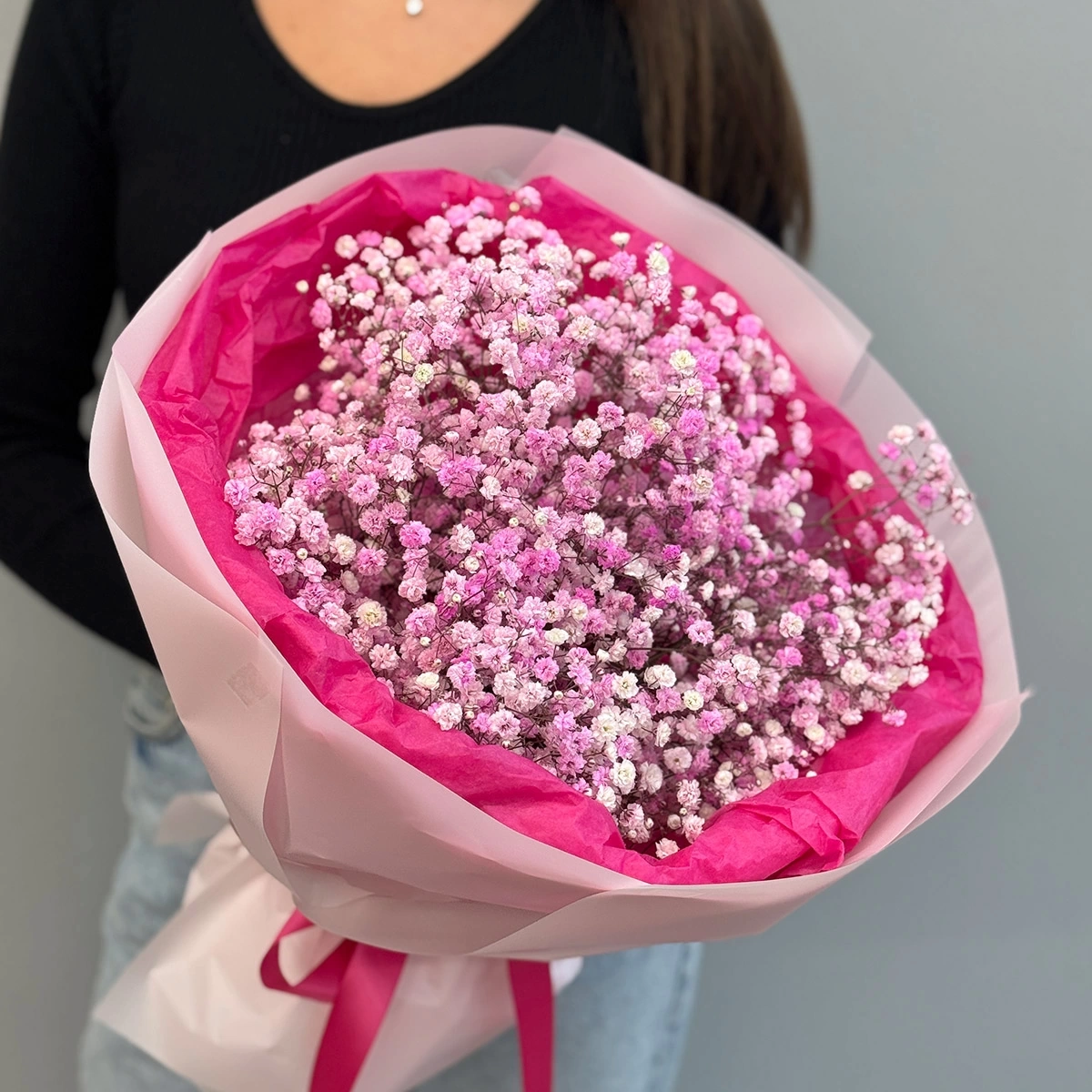 Buchet de Gypsophila "Sărut Roz"