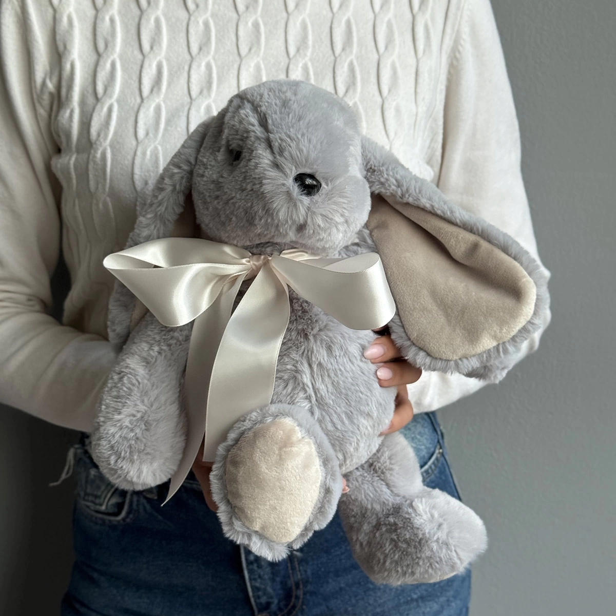 Buy plush toy gray rabbit with delivery Chisinau, Moldova