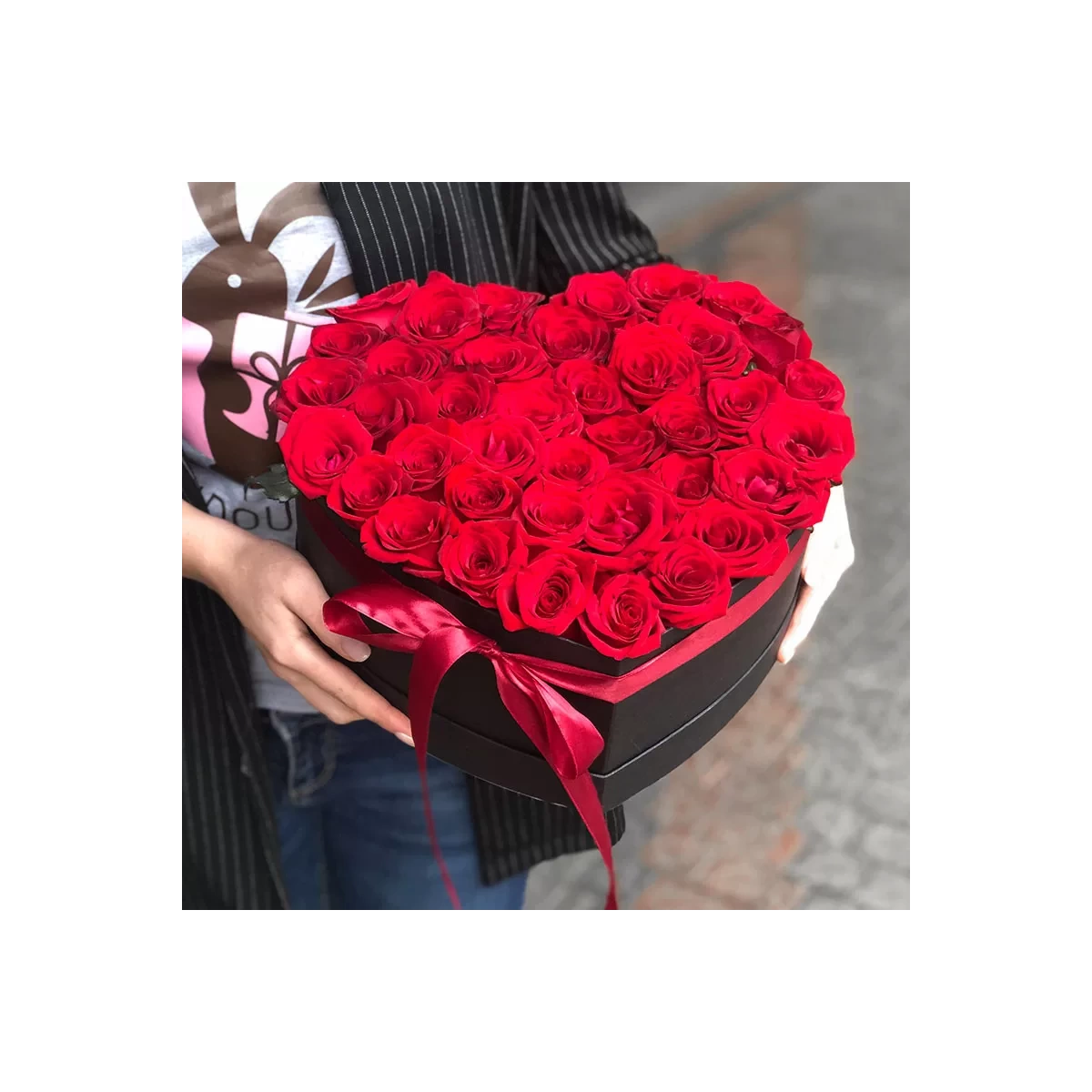 Heart Shaped Box with Red Roses