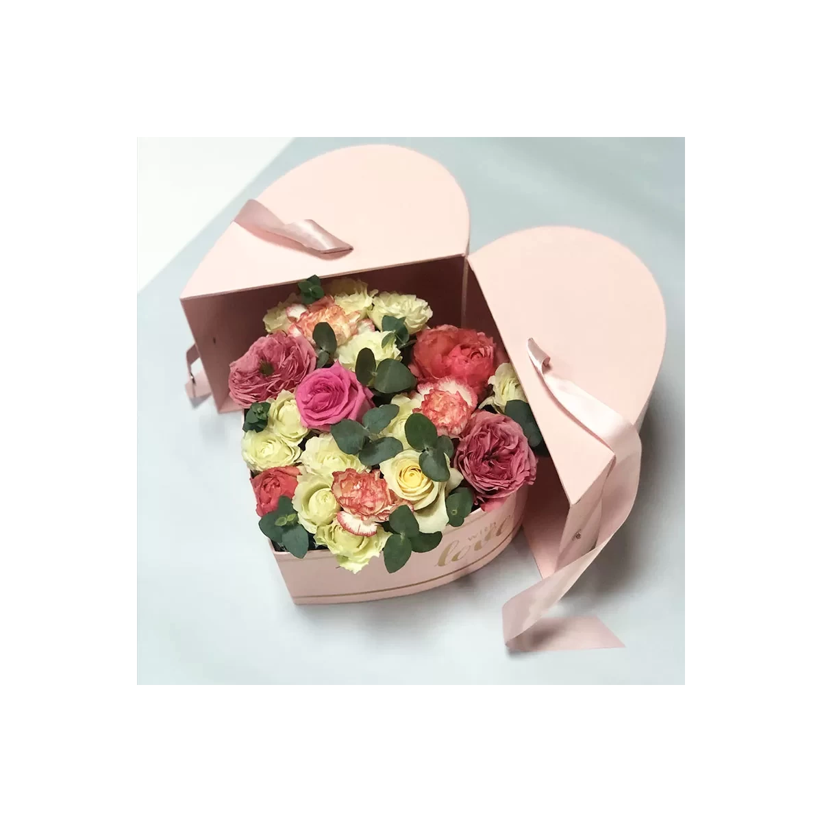 Flowers in a Heart Box "Secret Love"